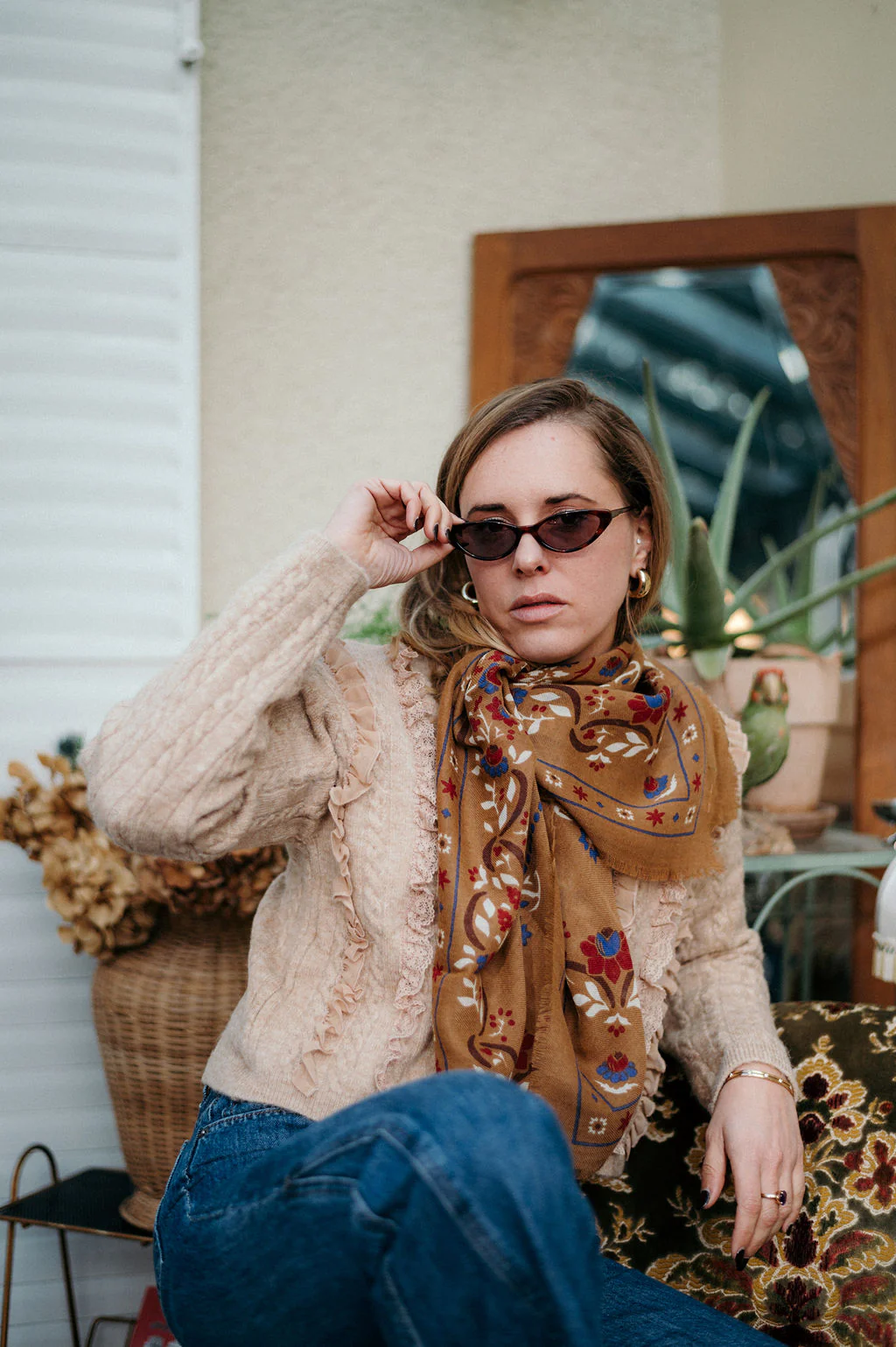 Foulard Secret garden Camel LS – Image 3